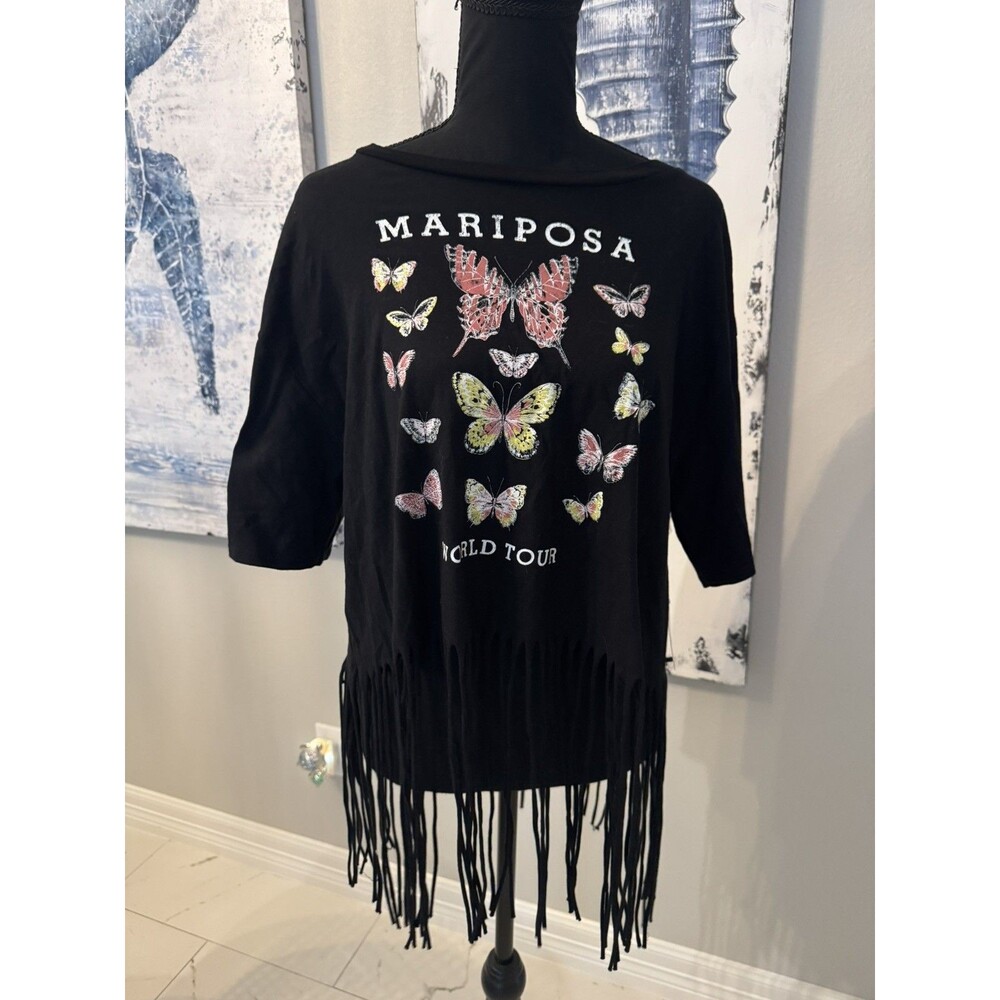 New Organic Generation Butterfly Mariposa Fringed Top Sz XL COOL